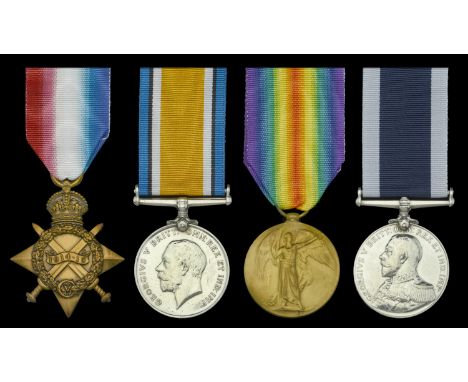 Four: Master at Arms F. Butler, Royal Navy  1915-15 Star (211251 F. Butler, Sh. Cpl. 1., R.N.); British War and Victory Medal