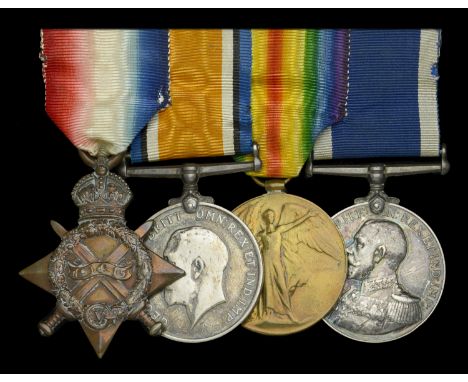 Four: Leading Stoker C. Rye, Royal Navy  1914-15 Star (K. 6313, C. Rye, Sto. 1., R.N.); British War and Victory Medals (K. 63