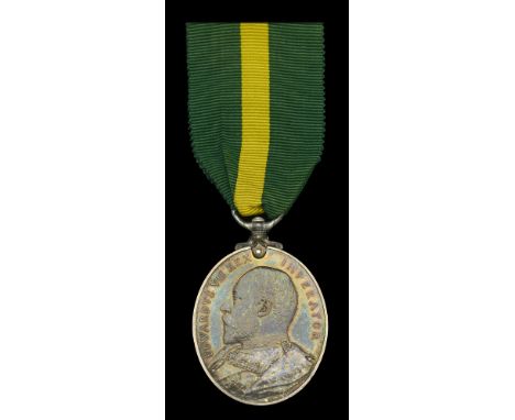 Territorial Force Efficiency Medal, E.VII.R. (22 Sjt: A. V. T. Elliott. S. & K. R.G.A.) toned, extremely fine £80-£100  ---  