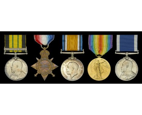 Five: Petty Officer M. J. Frayne, Royal Navy  Africa General Service 1902-56, 1 clasp, Somaliland 1902-04 (M. J. Frayne, P.O.