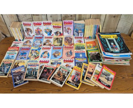A collection of Enid Blyton &amp; Nancy Drew paper back books together with Asterix &amp; herge vintage Annuals 