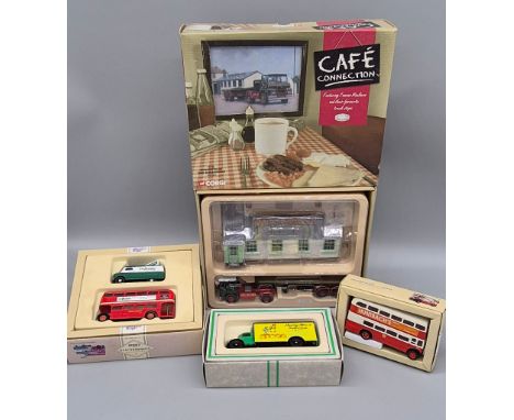A collection of boxed Corgi truck &amp; bus sets; CC11701 Guy invincible twin axle trailer- Mccall &amp; Greenshields Kates C
