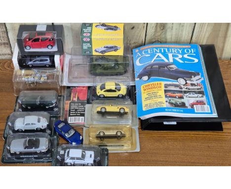A collection of car models &amp; tank model together with the ultimate car collection fact file in a fitted folder 