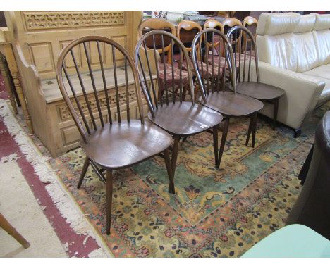 Set of 4 Ercol stick back chairs