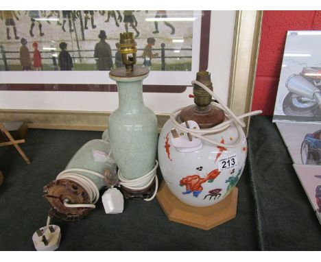Pair of table lamp bases and another