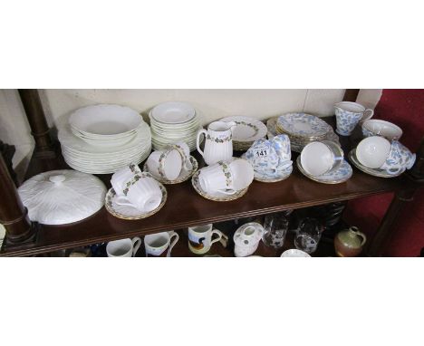 Shelf of ceramics to include 2 tea sets