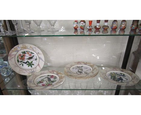 Collection of 8 bird themed L/E Royal Worcester plates
