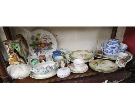 Shelf of collectables to include Royal Worcester