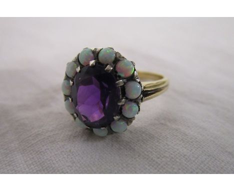 Amethyst &amp; opal cluster ring - Estimate £80 - £120