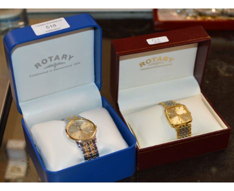 2 BOXED ROTARY GENTS WRIST WATCHES     