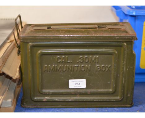 VINTAGE METAL AMMUNITION BOX     
