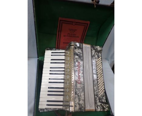 A VINTAGE 'GERALDO' ACCORDION C. 1930S, cased