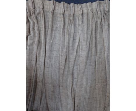 TWO PAIRS OF VINTAGE 'YARNOLDS' OATMEAL CURTAINS approx. 230 cm drop, c. 1960s/70s