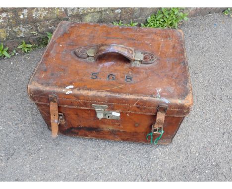 A VICTORIAN LEATHER GENTLEMAN'S TRUNK by Drew London
