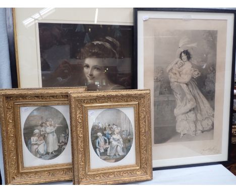 A 19TH CENTURY PORTRAIT PRINT 'The Countess of Jersey', and three other prints