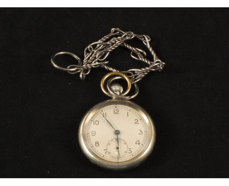 A Brass compass, chain and another pocket watch and chain with GPO and other marks