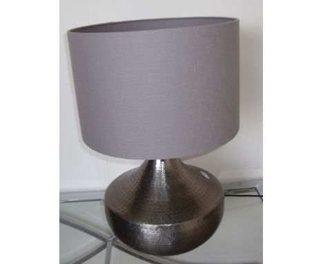 New large decorative metal base table lamp with shade