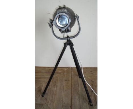 Vintage Strand Electric Stage Spot style lamp mounted on adjustable tripod