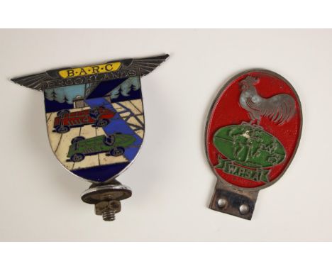 A Brooklands B.A.R.C enamel member's badge, circa 1932, designed by F. Gordon Crosby in 1930, number 22, by Spencer of London
