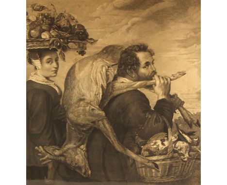 After Frans Snyders (Flemish, 1579–1657),'Rubens And His Wife' [Figures with Fruit and Game],Engraving on paper by John Summe