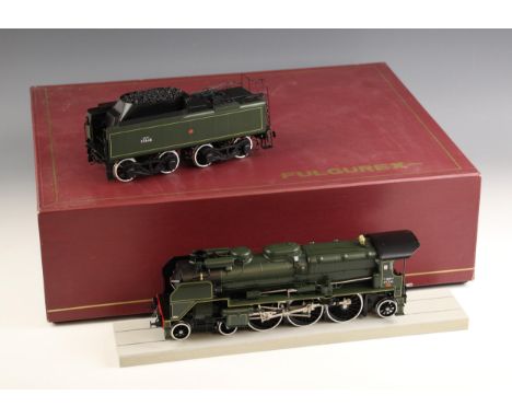 A Fulgurex 'O' gauge electrically powered model railway locomotive and tender, 'SNCF 231.C.66', the locomotive 30cm long, the