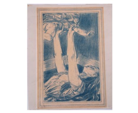  AR Charles Hazlewood Shannon, RA (1863-1937) "Flying Cupid" coloured lithograph, signed and inscribed No 39 in pencil to low
