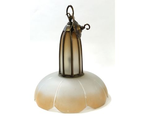 Vintage Art Deco style glass ceiling light 