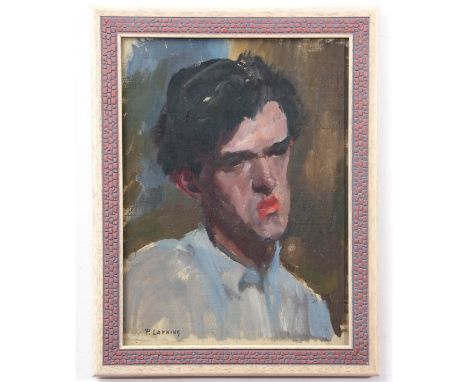  AR Patrick Lambert Larking, RP, ROI, NS (1907-1981) Self portrait oil on canvas, signed lower left, 40 x 30cm Provenance: pu