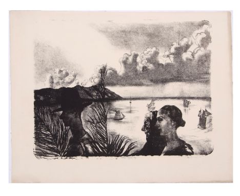 AR John Copley (1875-1950) "Storm clouds" black and white lithograph, signed in pencil to lower centre margin, 28 x 35cm, un