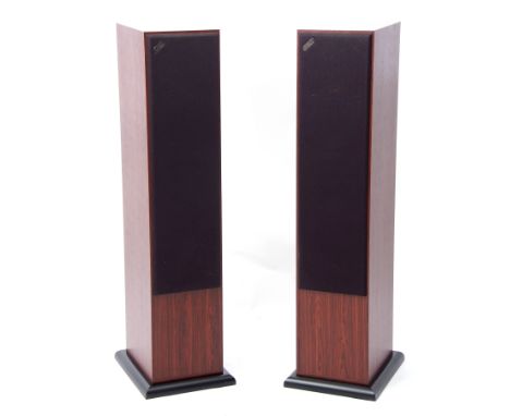 Pair of acoustic energy AE109 loudspeakers with black bases, complete with owner's manual etc, 87cm high x 23cm wide