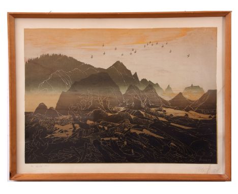  AR Elton Bennett (1911-1974)  "The Indian Coast"  lithograph, signed and inscribed with title in pencil to lower margin, 40 