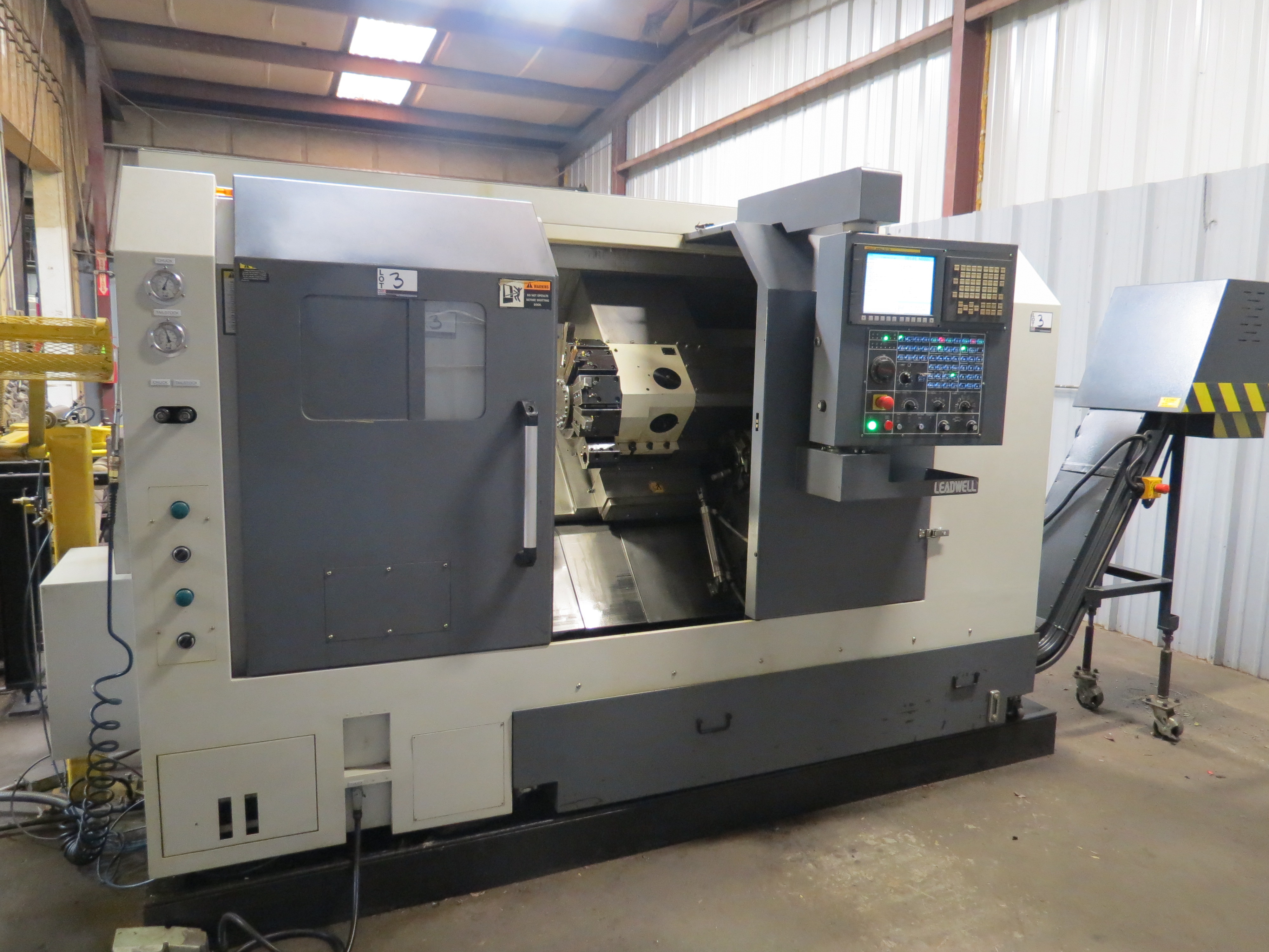 Leadwell T-7 CNC Turning Center Fanuc 0i-TD Live Tool, 20 HP, 4500 RPM