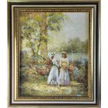Junge Damen in sommerlicher Landschaft, 20. Jh.