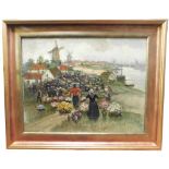 Klaus CLAUSMEYER (1887-1968) Holländischer Blumenmarkt,