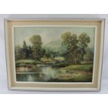 H. Ross, Maler 20.Jh., "Sommerliche Flusslandschaft" Öl/Leinwand