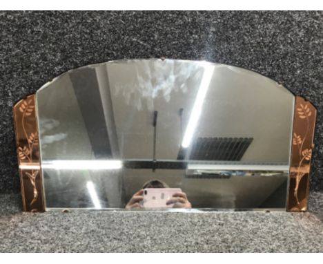 Vintage frameless Art Deco style wall hanging mirror