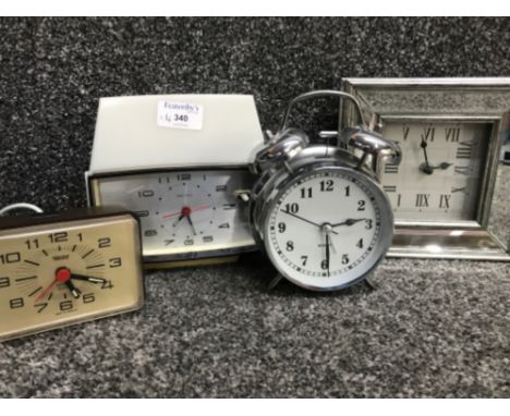 A vintage metamec alarm clock vintage trenkle clock plus 2 modern clocks