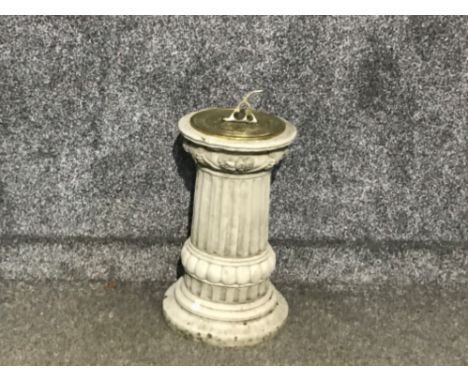 Outdoor garden brass sundial with column style stand (Morning glory)