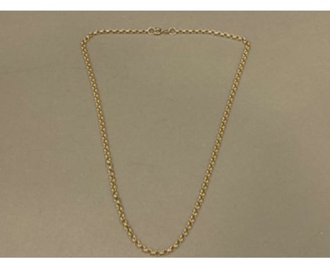9ct yellow gold belcher chain 46cm long (18”) 7.2g, boxed
