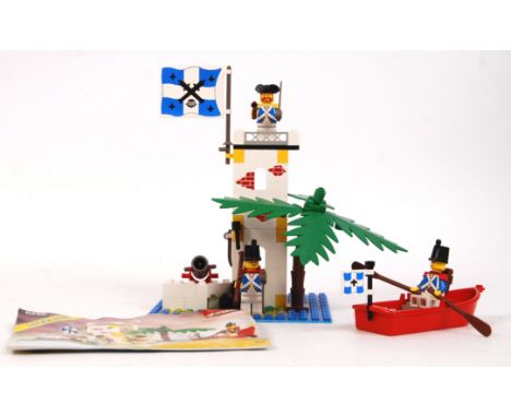 An original vintage Lego Legoland Pirates set c1989 No. 6265 ' Sabre Island .' Appears complete, as fully made by vendor (unc