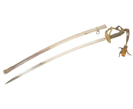 A WWI First World War Greek Cavalry Officers sword with a German Carl Eickhorn made blade. Canted pommel with the arms of Gre