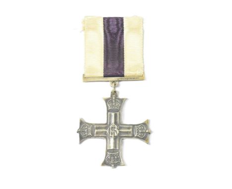 WWI Military Cross - High quality replica First World War George V Military Cross medal. Complete with partial original purpl