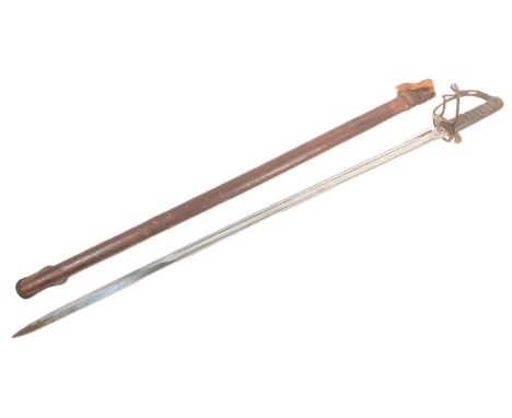 A 19th Century Victorian 1821 Pattern Cavalry Officers sword. Dome shaped pommel, rayskin grip with wire bands, strap back an