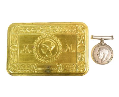 A WWI First World War British War medal awarded to one 4711 Pte G. F. Staddon of The Gloucestershire Regiment together with a