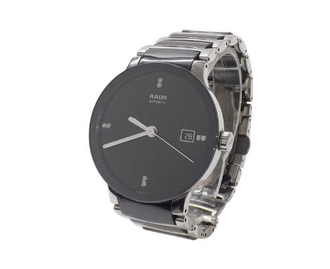 Rado Centrix automatic gentleman's bracelet watch, ref. 658.0941.3, stainless steel and black ceramic, 38mm (M0BW6V) - Condit