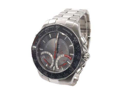 Tag Heuer Vodafone McLaren Mercedes Calibre S chronograph stainless steel gentleman's bracelet watch, ref. CAF7114, serial no