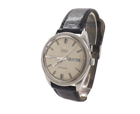 Omega Seamaster automatic stainless steel gentleman's wristwatch, ref. 166.032, circa 1967, the silvered circular dial with b