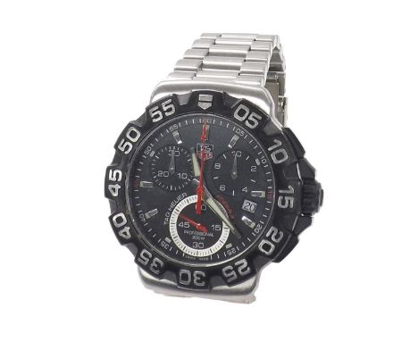 Tag Heuer Formula 1 chronograph stainless steel gentleman's bracelet watch, ref. CAH1110, quartz, bezel 41mm (UPVLCQ) - Condi