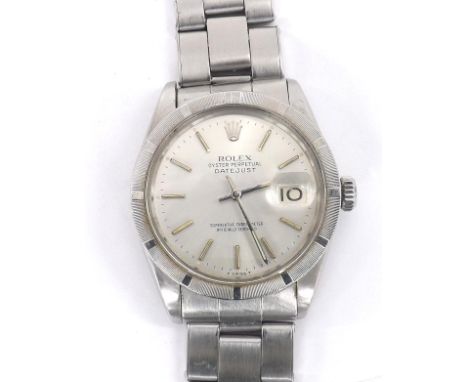 Rolex Oyster Perpetual Date stainless steel gentleman's bracelet watch, ref. 1500, circa 1965/66, serial no. 1437xxx, milled 