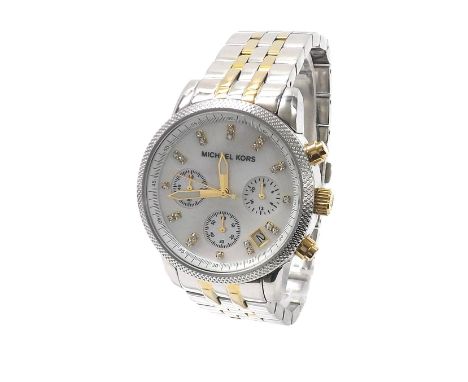 Michael Kors Ritz bicolour chronograph lady's bracelet watch, ref. MK5057, mother of pearl, quartz, 37mm (8Y5WKC) - Condition